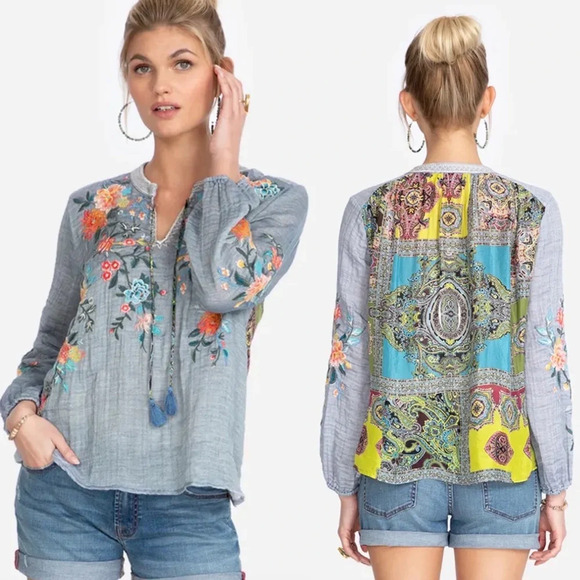 Johnny Was Norah Effortless Peasant Blouse - Picture 2 of 9